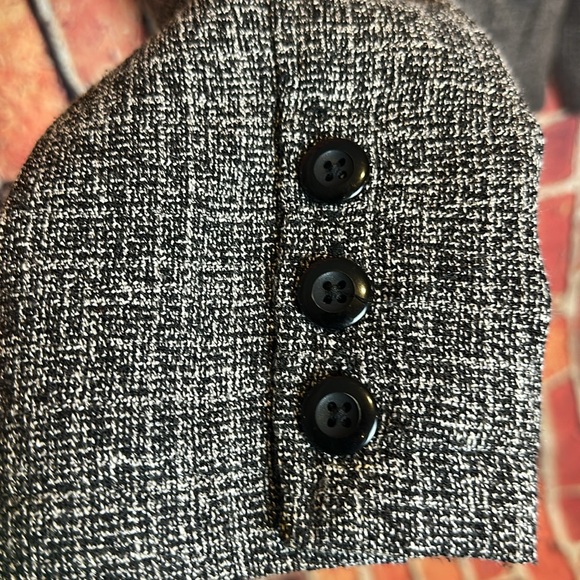 Sandro Blazer Womens Large Black White Knit Jacket Roll Lined Career Business - Picture 6 of 10